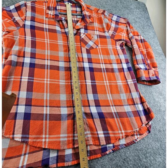 Clemson Tigers Flannel Shirt Plaid Button Up Long Sleeve Roll Tab UG Apparel 2X - Picture 5 of 11
